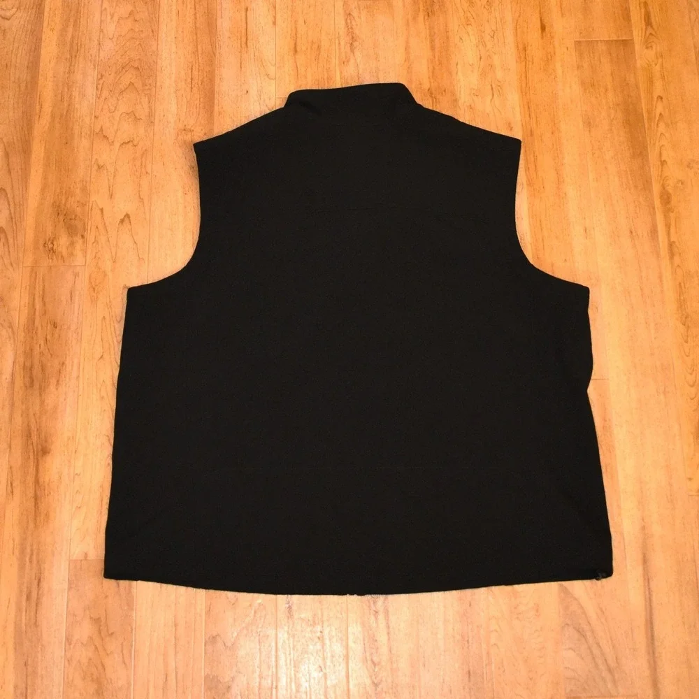 Eddie Bauer Softshell Vest Mens 3XL Black Excellent Fleece Lined Full Zip Pocket